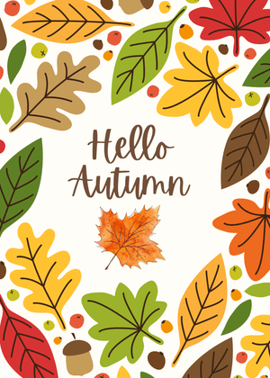 Happy Autumn Card: Autumn Leaf Greeting Card