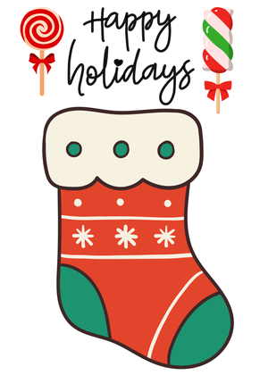 Happy Holidays Card: Holiday Stocking with Candy