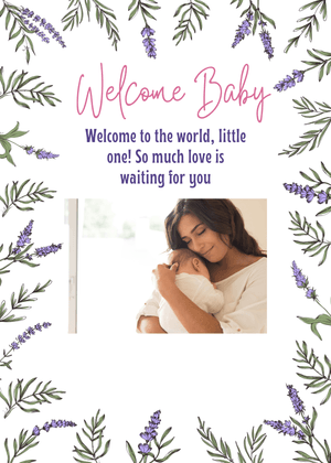 Welcome Baby Card: Woman &amp; Baby