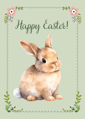 Happy Easter Card: Cute Easter Bunny Card