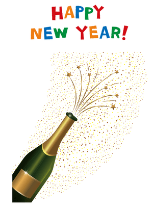 Happy New Year Card: New Year Champagne Celebration