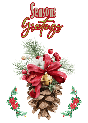 Season's Greetings Card: Festive Pinecone Greeting Card