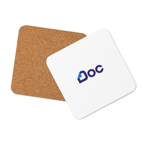 Cork-Back Coaster with Minimalist Document Icon Design