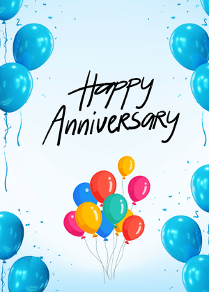 Happy Anniversary Card: Colorful Anniversary Celebration Balloons