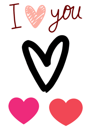 I Love You with Hearts Card: I Love You Hearts