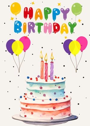 Happy Birthday Greeting Card: Colorful Birthday Celebration