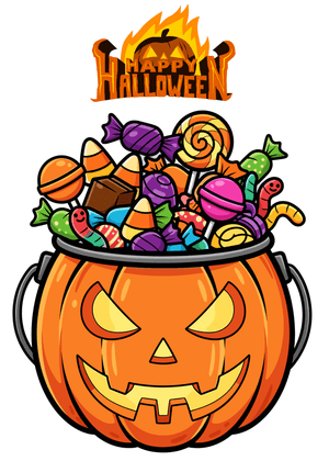 Halloween Canva Greeting Card: Halloween Candy Filled Pumpkin