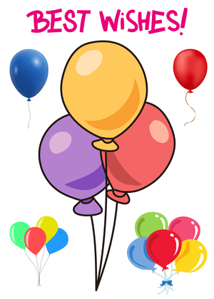 Best Wishes Card: Colorful Birthday Balloons