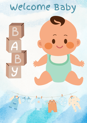 Welcome Baby Card: Cute Baby Welcome Card