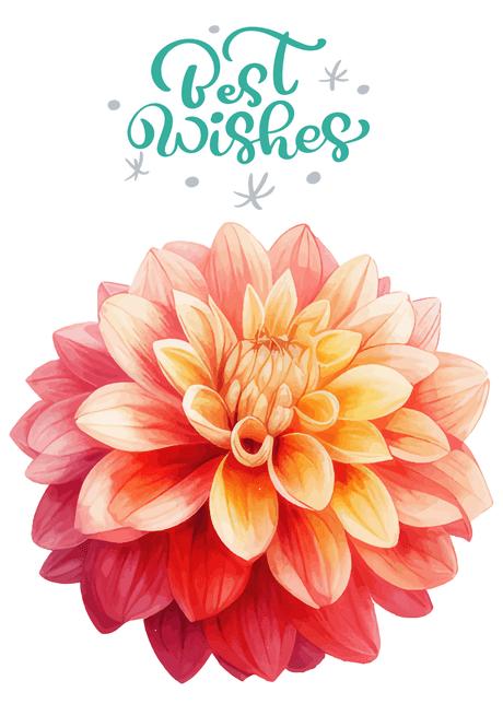Best Wishes Card: Cheerful Flower with Best Wishes