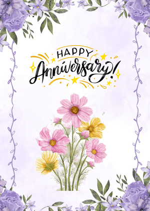 Happy Anniversary Card: Floral Happy Anniversary Card