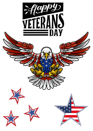 Happy Veteran's Day Card: Eagle &amp; USA Stars