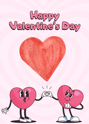 Happy Valentine's Day Card: Cartoon Hearts