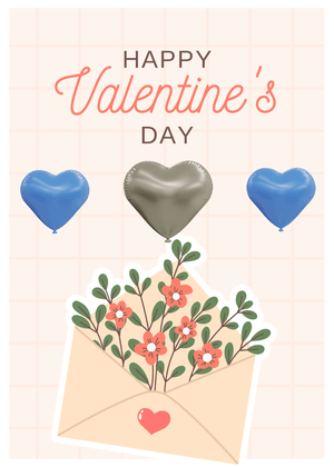 Happy Valentine's Day Card: Valentine's Day Card with Balloons
