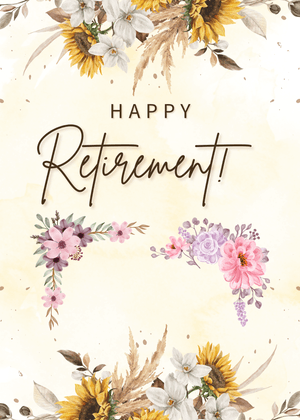 Happy Retirement Card: Floral Happy Retirement Card