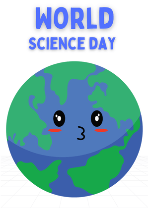 World Science Day Card: World Science Day with Earth