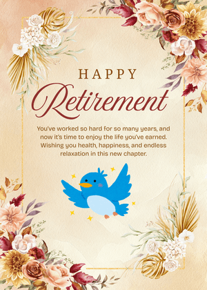 Happy Retirement Card: Blue Bird