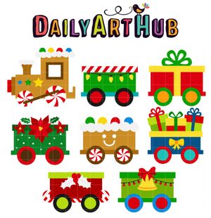 Festive Train Cars (Artwork)