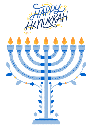 Happy Hanukkah Card: Menorah and Happy Hanukkah Greeting