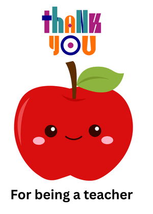 Thank You Card: Thank You Teacher with Apple