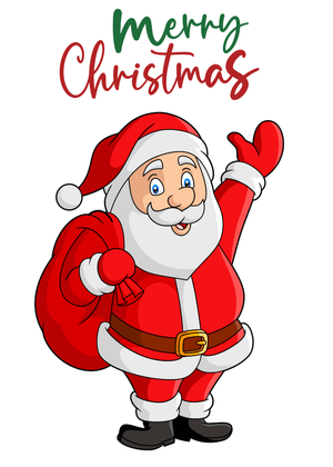 Merry Christmas Card: Jolly Santa Claus Waving