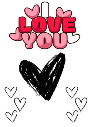 I Love You with Hearts Card: Bold Love Statement with Hearts