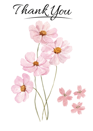 Thank You Card: Pink Flowers