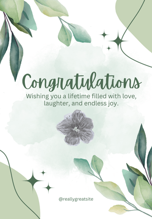 Congratulations Greeting Card (Template): Elegant