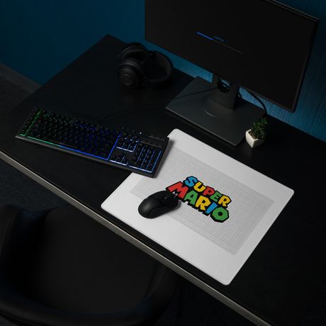 Gaming Mouse Pad with "Super Mario" Logo