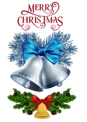 Merry Christmas Card: Festive Christmas Bells Decoration