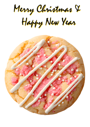Merry Christmas &amp; Happy New Year Card: Festive Cookie with Holiday Greeting