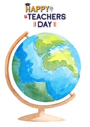 Happy Teacher's Day Card: Teachers' Day Celebration Globe
