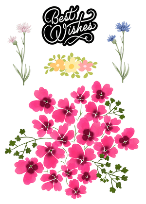 Best Wishes Card: Floral Best Wishes Design