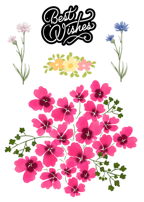 Best Wishes Card: Floral Best Wishes Design