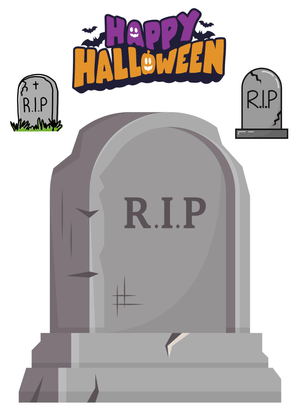 Halloween Canva Greeting Card: Halloween Tombstone Decorations