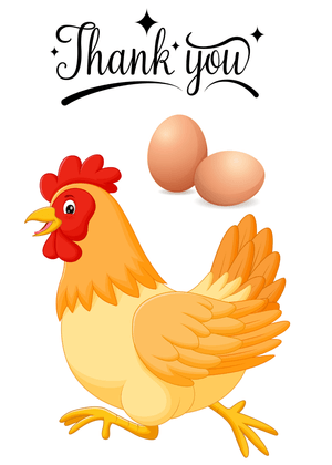 Thank You Card: Cheerful Chicken with Thank You Note