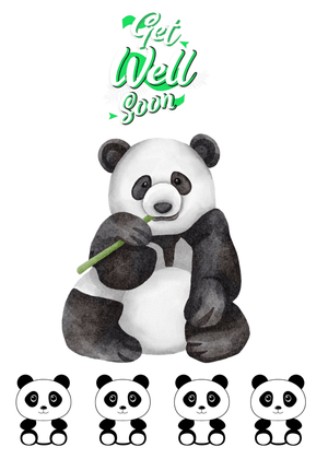 Get Well Soon Card: Panda with Get Well Soon Message