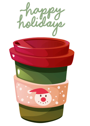 Happy Holidays Card: Festive Holiday Coffee Cup
