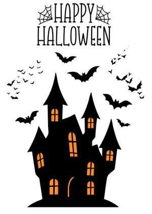 Halloween Canva Greeting Card: Haunted Halloween Castle