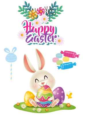 Happy Easter Card: Easter Bunny with Egg
