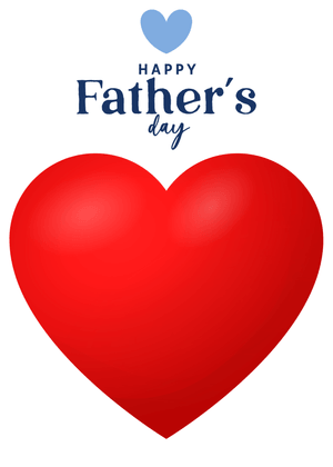 Happy Father's Day Card: Heart with Happy Father's Day Message