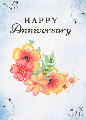 Happy Anniversary Card: Floral Design