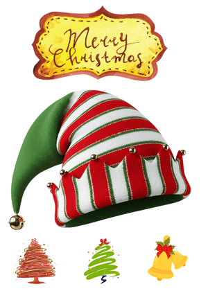 Merry Christmas Card: Festive Christmas Hat and Decor