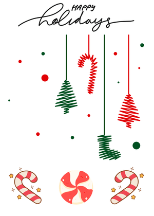 Happy Holidays Card: Festive Holiday Decorations