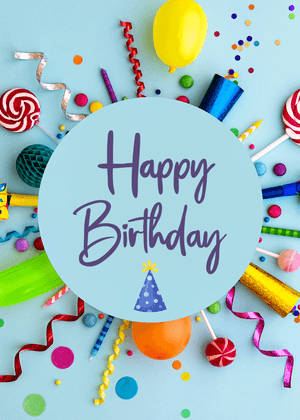 Happy Birthday Greeting Card: Festive Birthday Celebration Arrangement