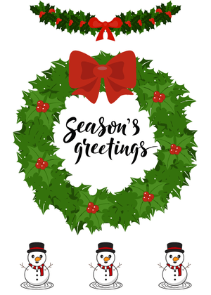 Season's Greetings Card: Festive Holiday Decorations