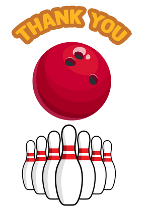 Thank You Card: Bowling Ball with Thank You Message