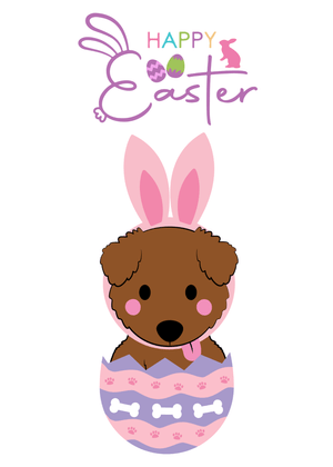 Happy Easter Card: Easter Bunny Puppy