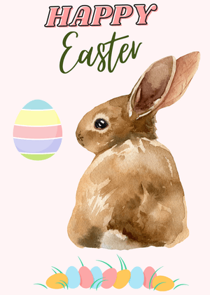 Happy Easter Card: Easter Bunny and Egg Design