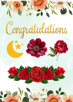 Congratulations Greeting Card: Floral Celebration Card Design